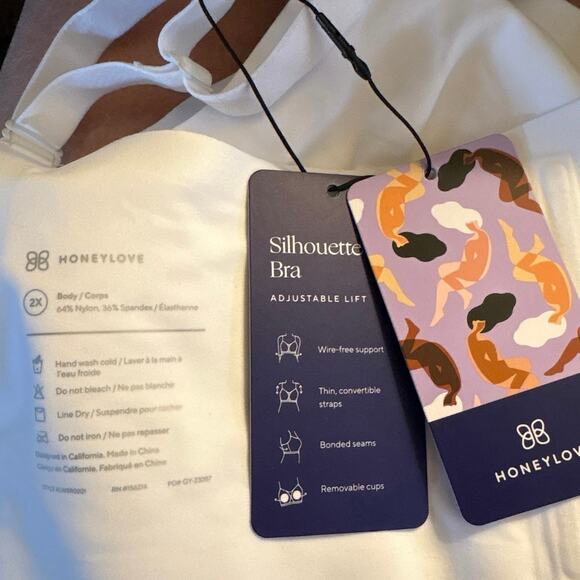 Honeylove Silhouette Bra Women's 2X 42C/D | White | Wireless | NWOT - Picture 4 of 4